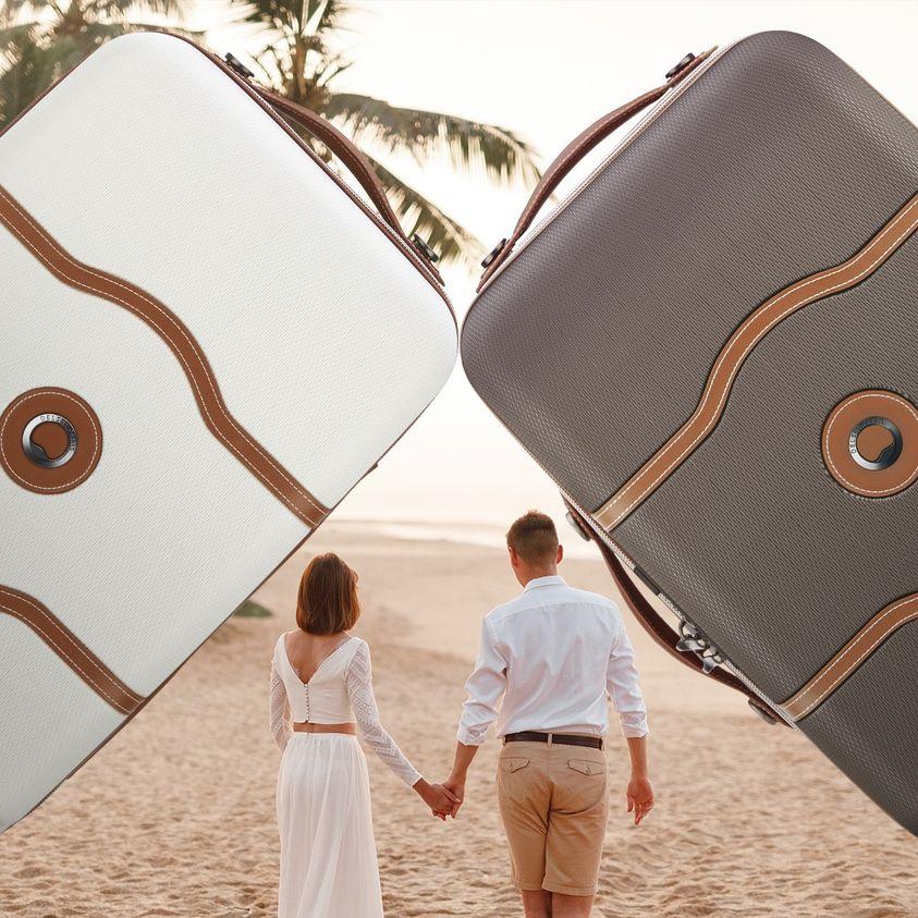 Harde kofferter fra Samsonite, Delsey, American Tourister og Epic