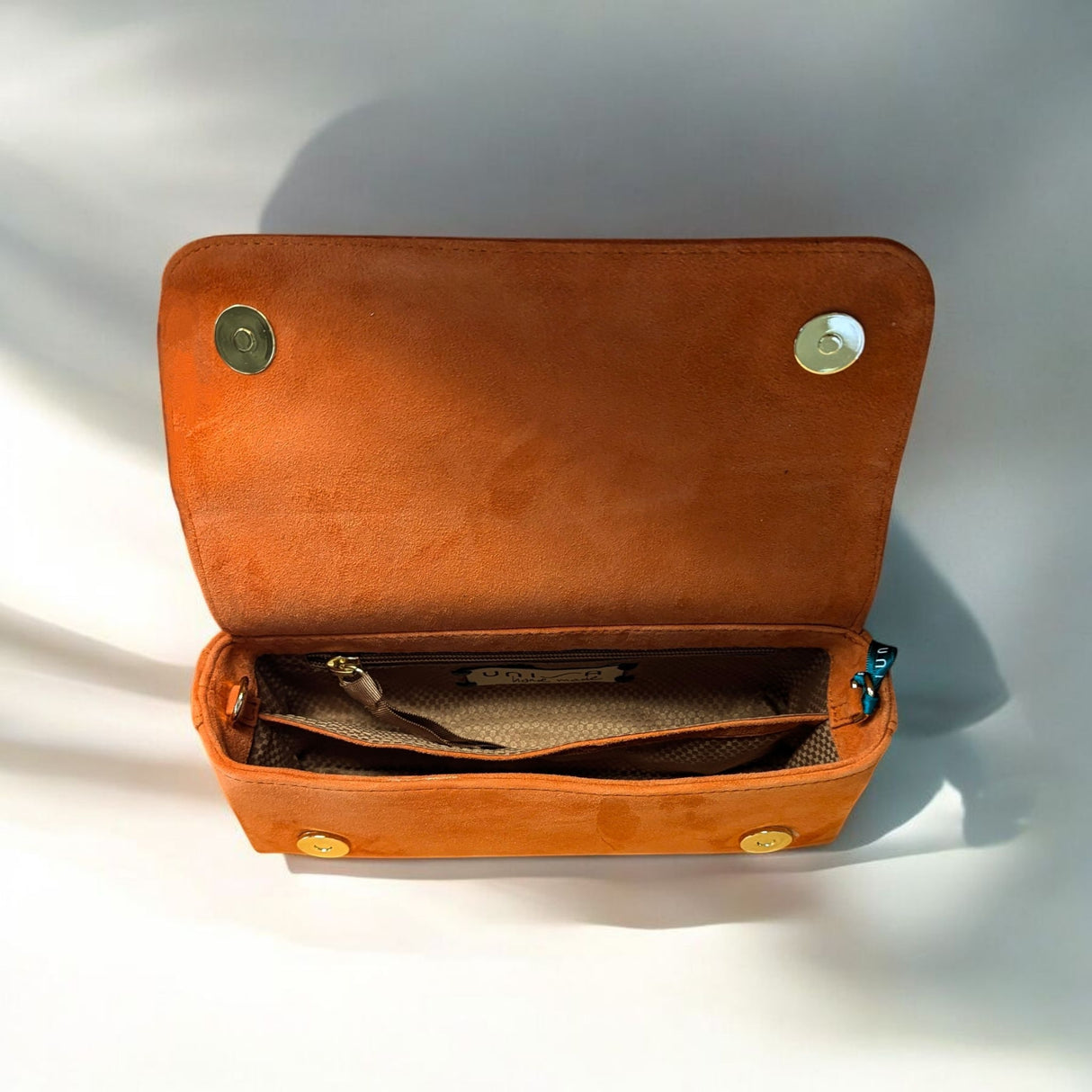 Unisa Zdream Clutch Veske i Semsket Skinn Orange