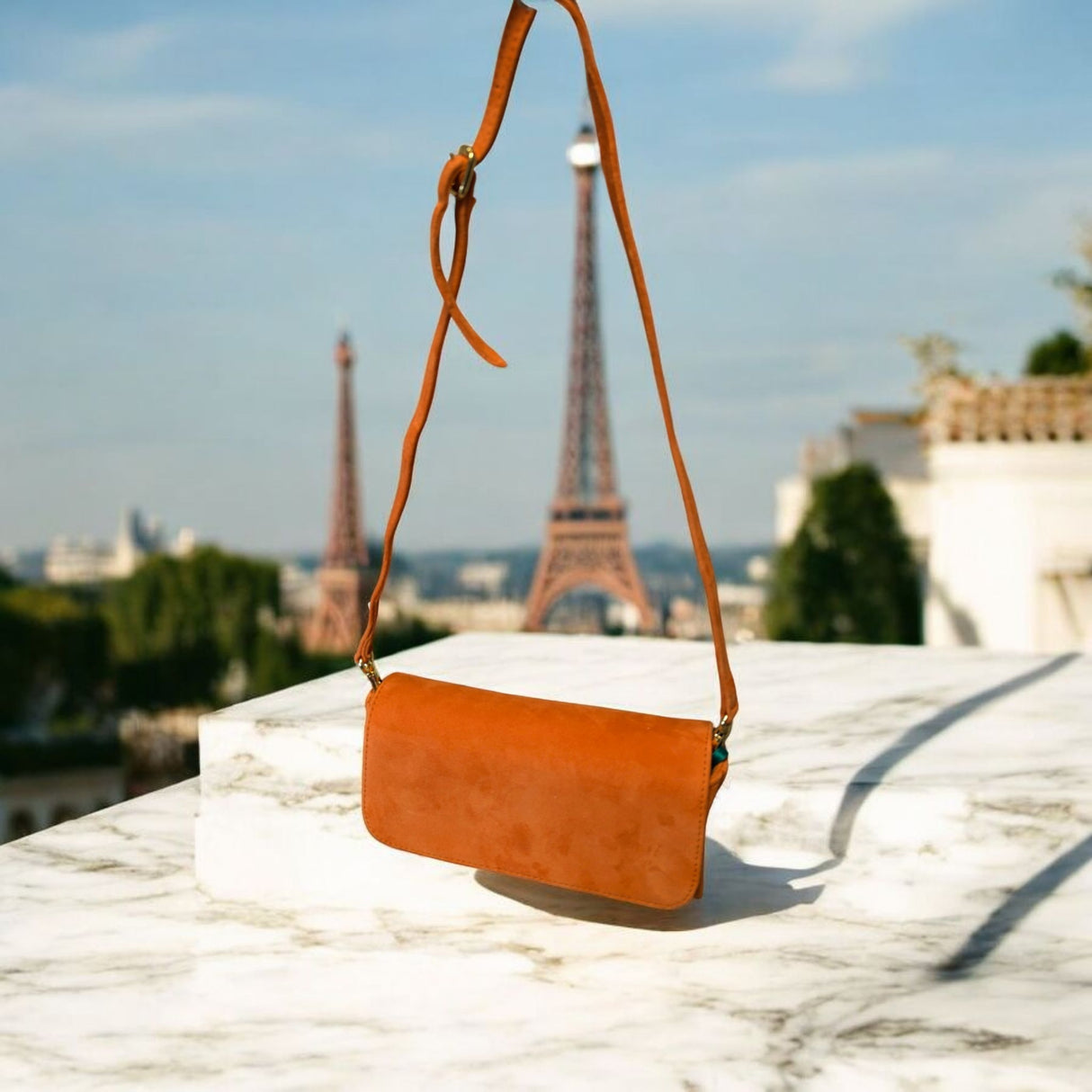 Unisa Zdream Clutch Veske i Semsket Skinn Orange