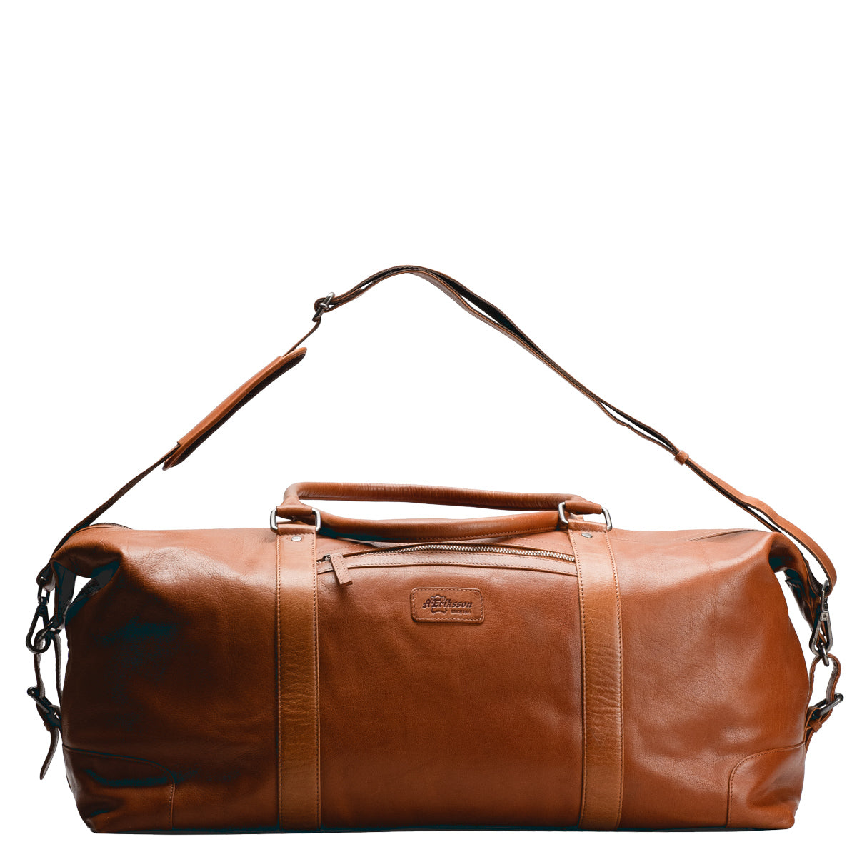 A. Eriksson Elwis Stor Weekend Bag I Skinn Cognac 41L