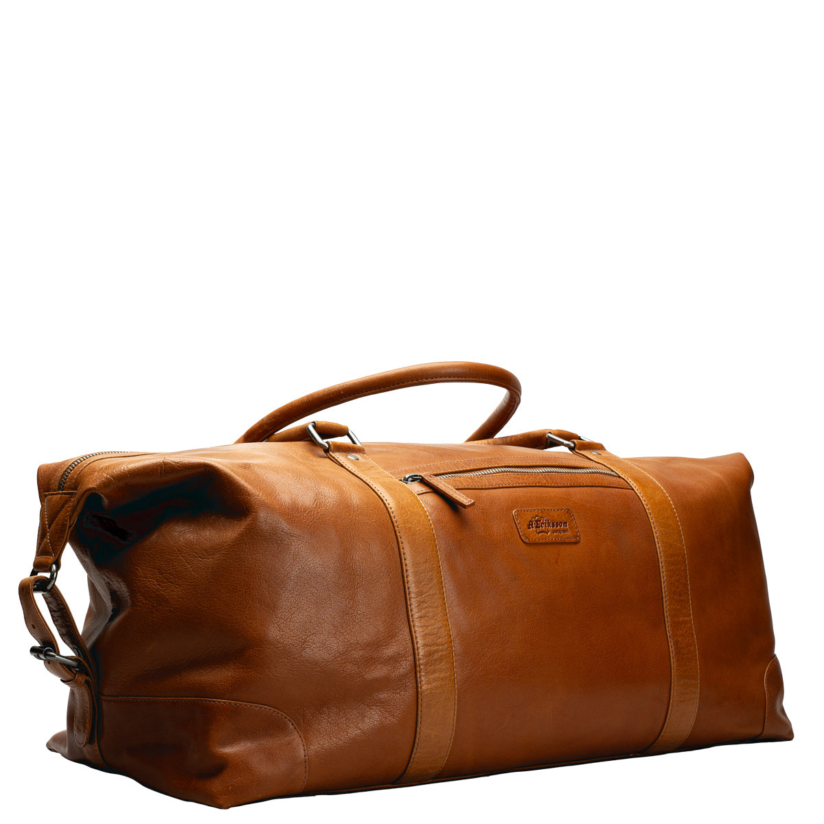 A. Eriksson Elwis Stor Weekend Bag I Skinn Cognac 41L