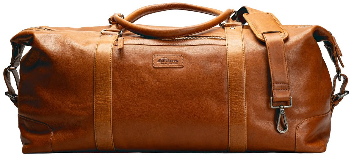 A. Eriksson Elwis Stor Weekend Bag I Skinn Cognac 41L