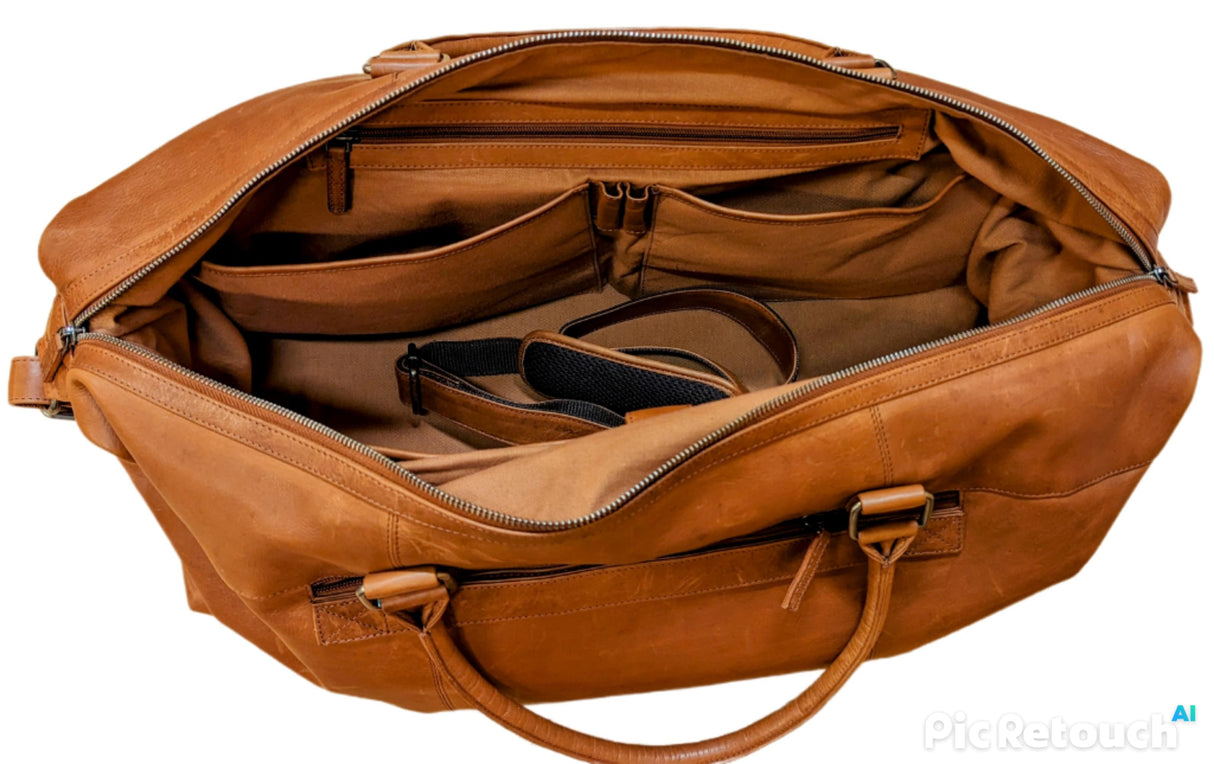 A. Eriksson Elwis Stor Weekend Bag I Skinn Svart 41L