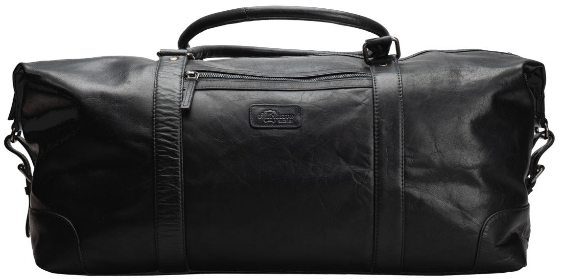 A. Eriksson Elwis Stor Weekend Bag I Skinn Svart 41L