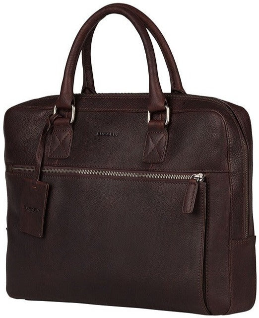 Burkely Fundametals Antique Avery 1-Zip 13,3" Pc veske I Skinn Brun