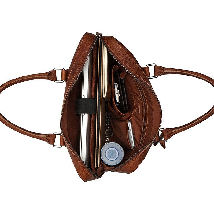 Burkely Fundametals Antique Avery 1-Zip 13,3" Pc veske I Skinn Cognac