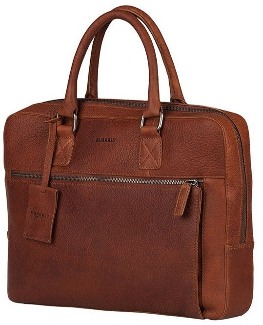 Burkely Fundametals Antique Avery 1-Zip 13,3" Pc veske I Skinn Cognac