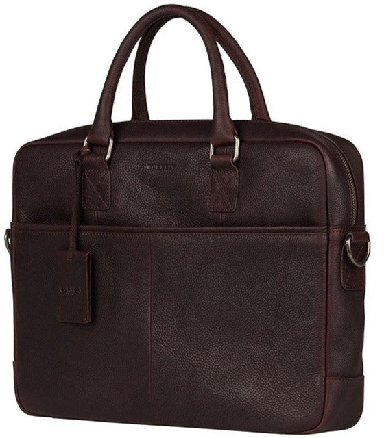 Burkely Fundametals Antique Avery 1-Zip 15,6" Pc veske I Skinn Brun