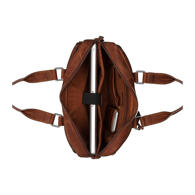 Burkely Fundametals Antique Avery Workbag 15,6" Pc veske I Skinn Cognac