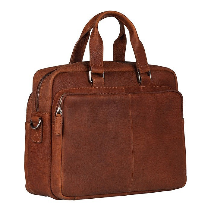 Burkely Fundametals Antique Avery Workbag 15,6" Pc veske I Skinn Cognac