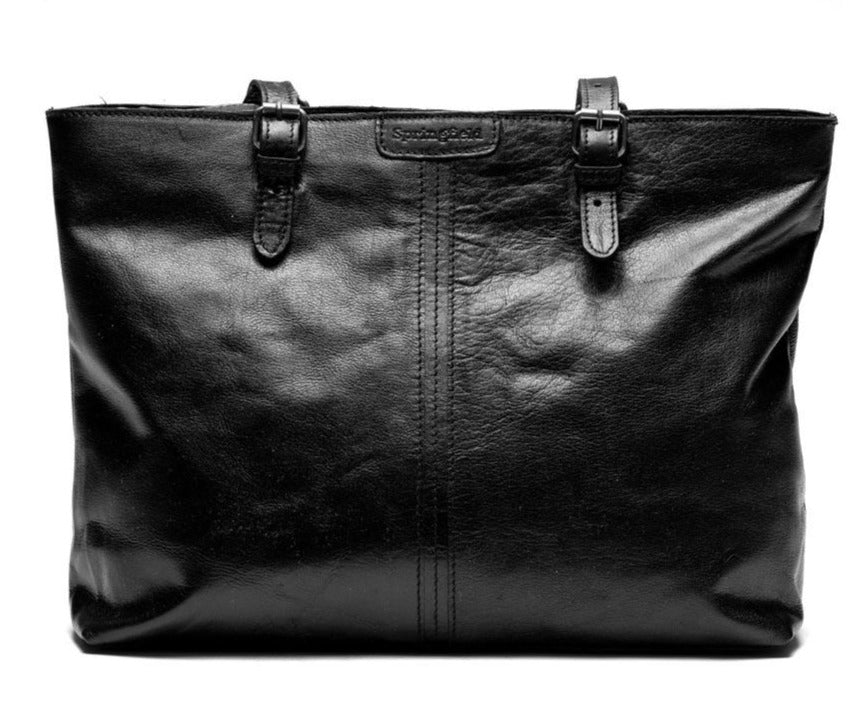 Springfield Stort Veskenett I Skinn Svart