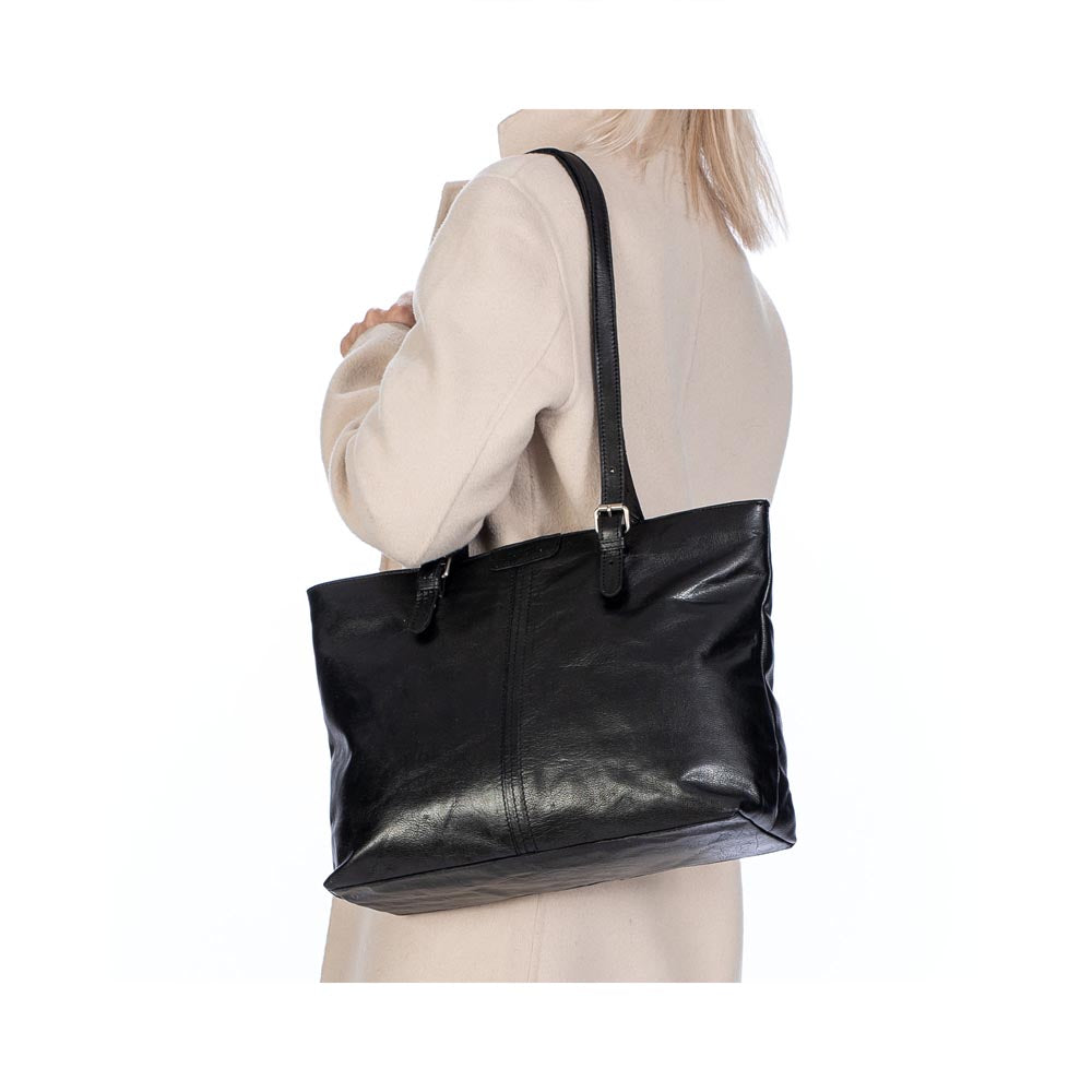 Springfield Stort Veskenett I Skinn Svart