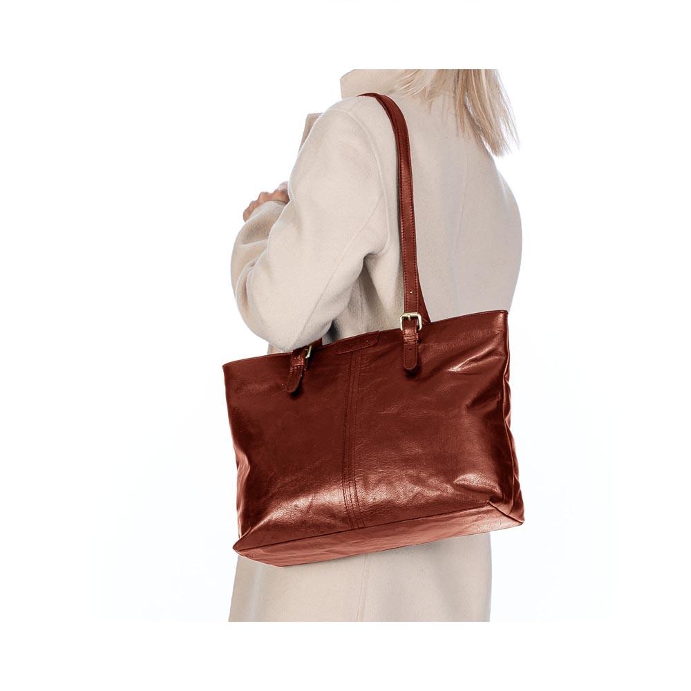 Springfield Stort Veskenett I Skinn Brun