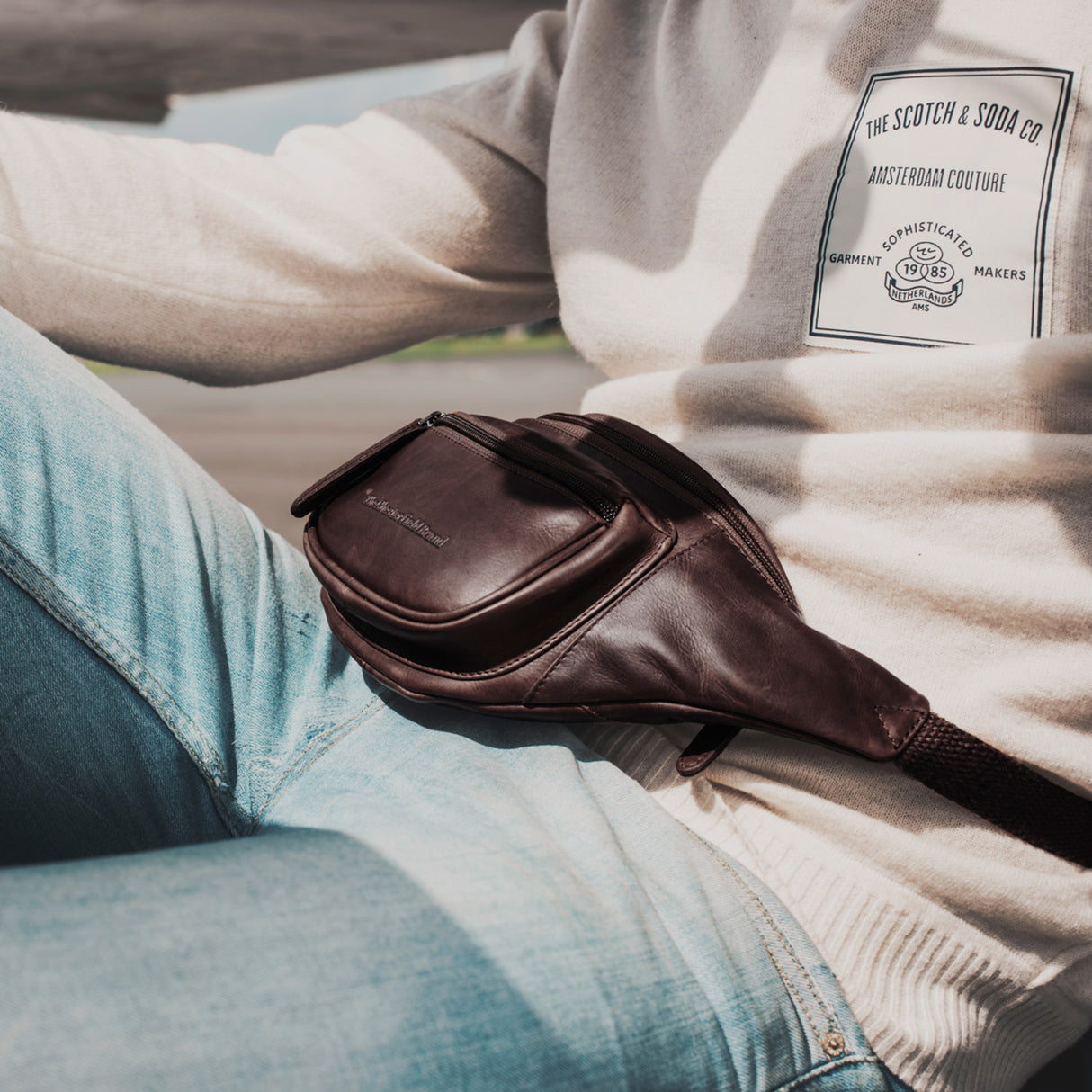 The Chesterfield Brand Jack Fanny Pack I Skinn Brun