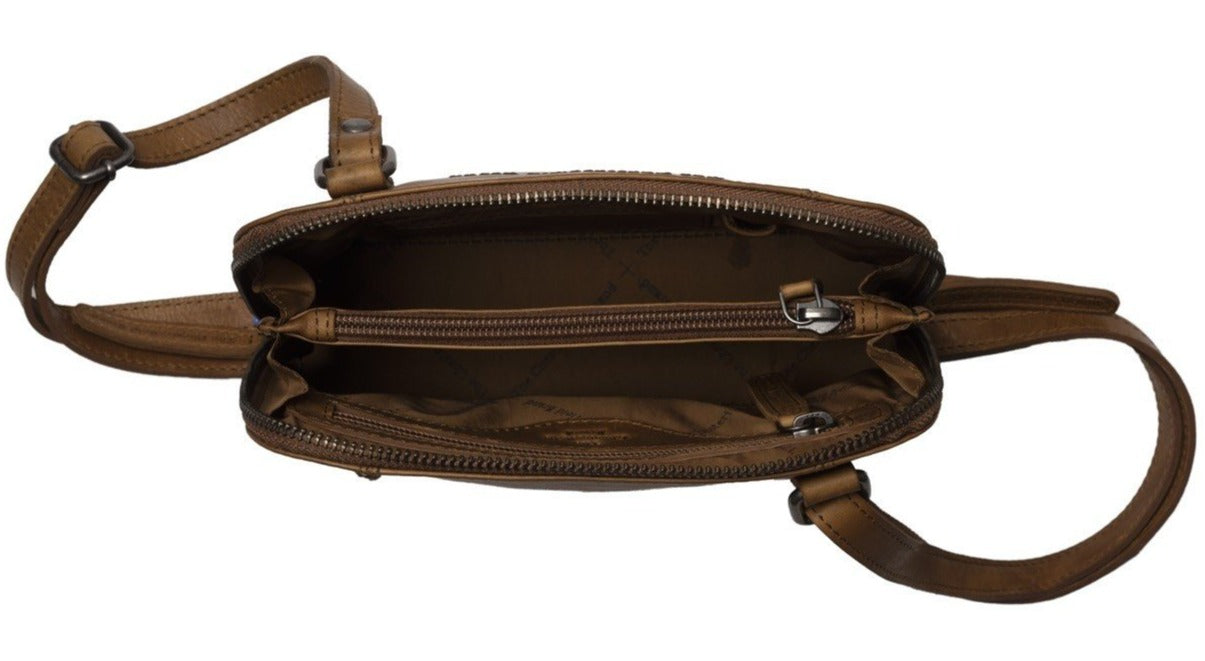 The Chesterfield Brand River Liten Crossover Veske I Skinn Cognac