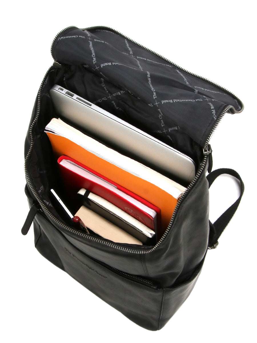 The Chesterfield Brand Sanya 14" Pc Sekk I Skinn Svart