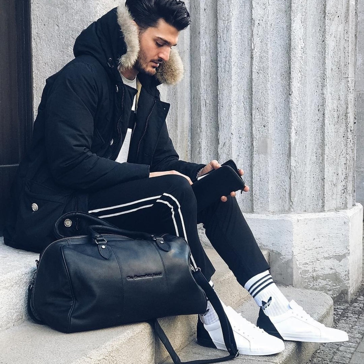 The Chesterfield Brand Liam Weekend Bag I Skinn Svart