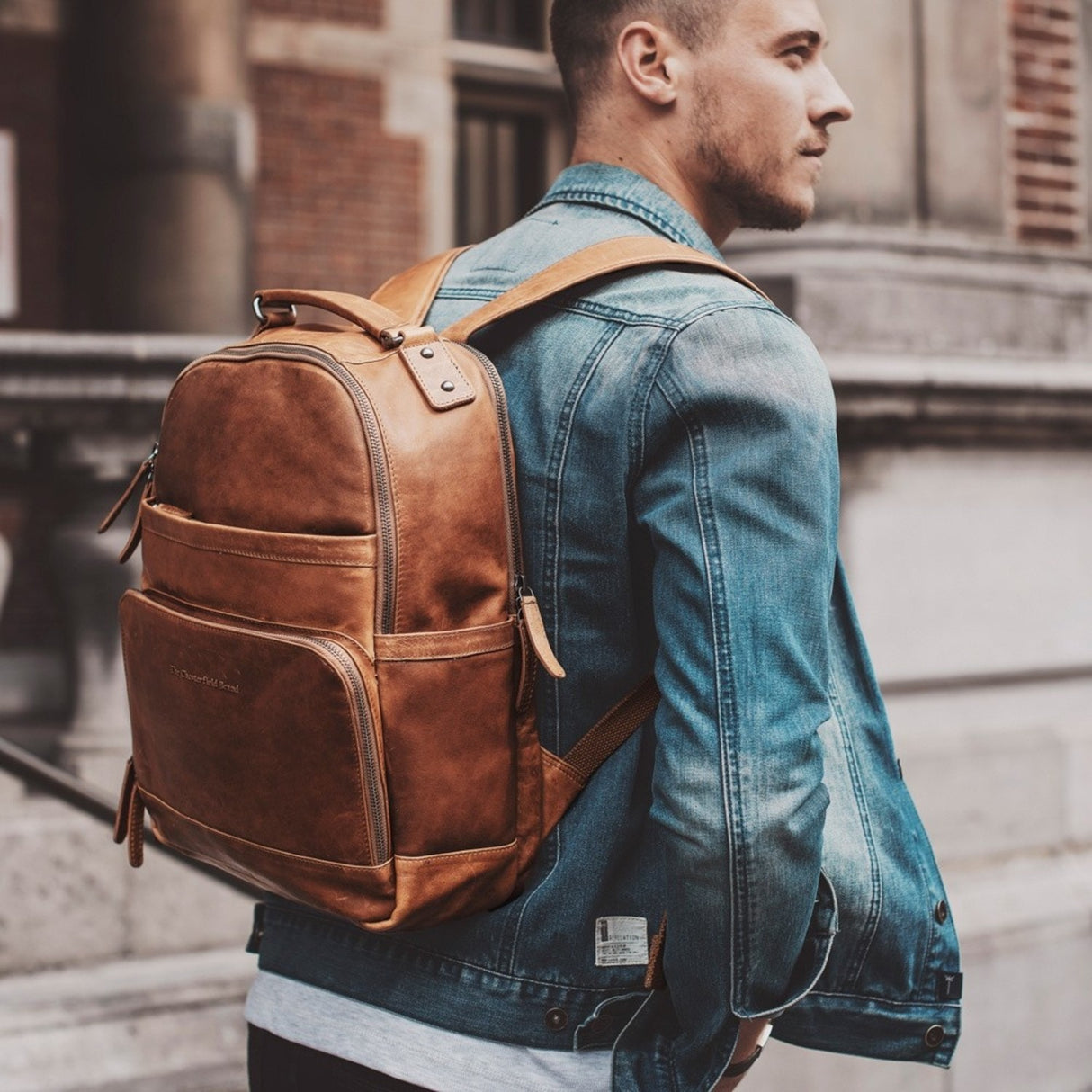 The Chesterfield Brand Austin 14" Pc Sekk I Skinn Cognac