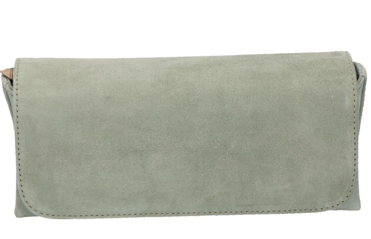 Unisa Zdream Clutch Veske i Semsket Skinn Grønn