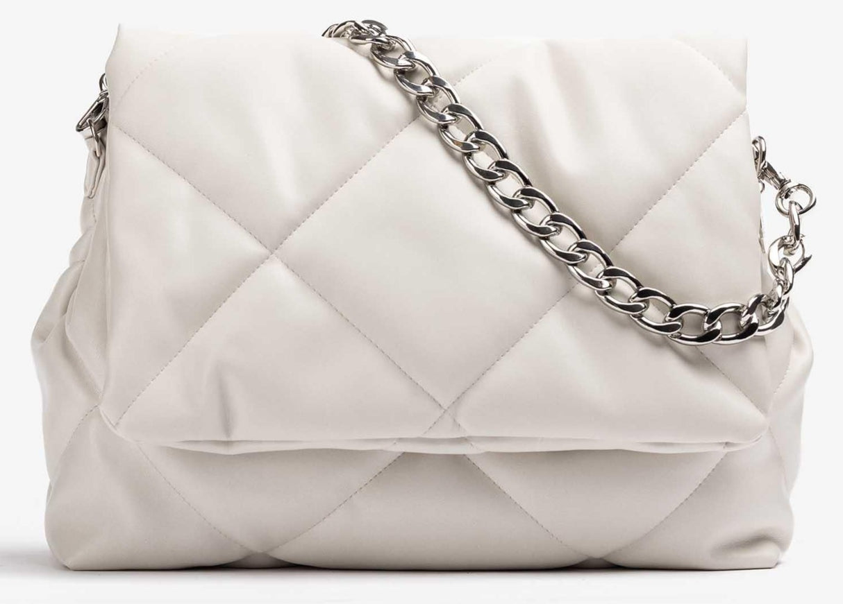 Unisa Zkerina Stor Quiltet Klaffveske Hvit