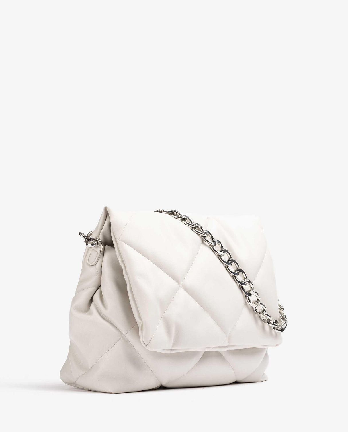 Unisa Zkerina Stor Quiltet Klaffveske Hvit