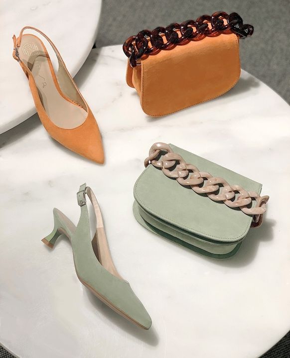 Unisa Zbruna Clutch Veske Semsket Skinn Mandarine