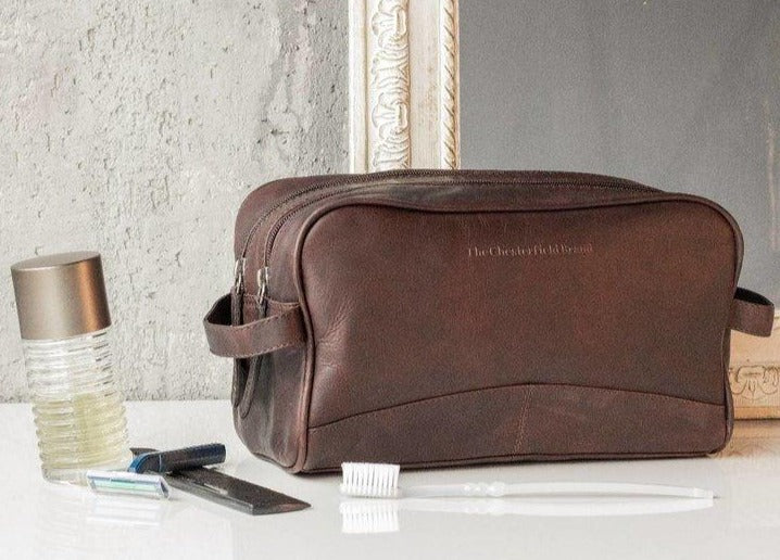 The Chesterfield Brand Stacey Toalettmappe I Skinn Brun