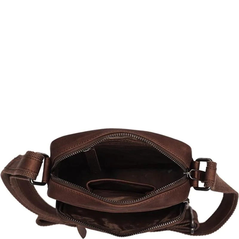 The Chesterfield Brand Birmingham Liten Crossover veske I Skinn Brun