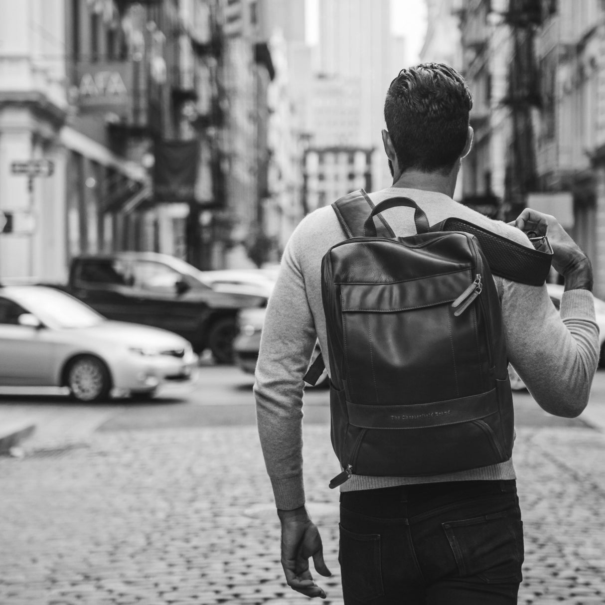 The Chesterfield Brand Rich 15" Pc Sekk I Skinn Svart