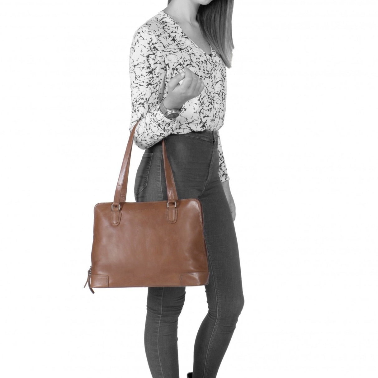 The Chesterfield Brand Flint Skulderveske I Skinn Cognac