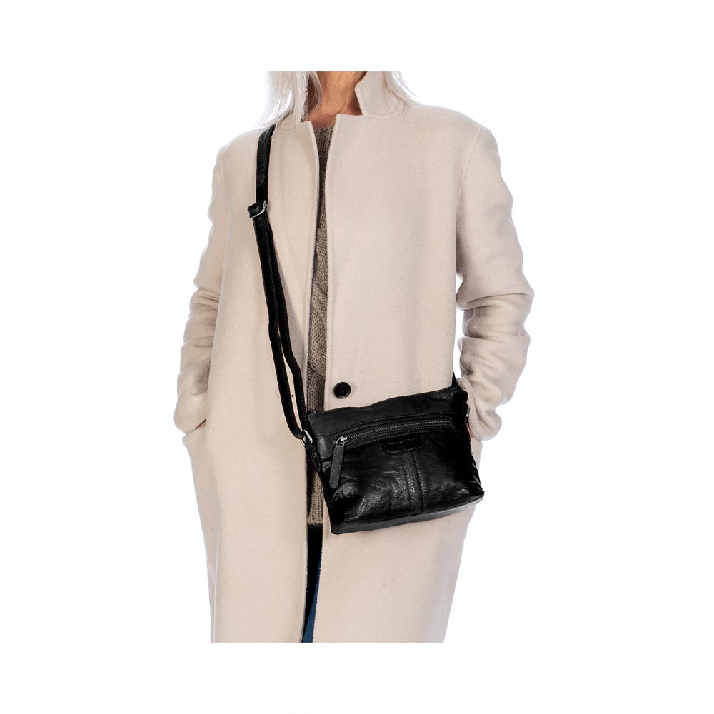 Springfield Liten Crossoverveske I Skinn Svart