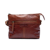 Springfield Liten Crossoverveske I Skinn Cognag