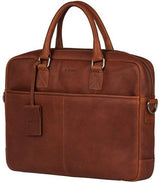 Burkely Fundametals Antique Avery 1-Zip 15,6" Pc veske I Skinn Cognac