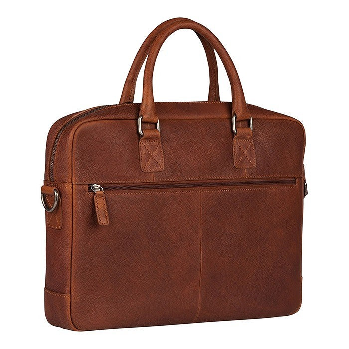 Burkely Fundametals Antique Avery 1-Zip 15,6" Pc veske I Skinn Cognac