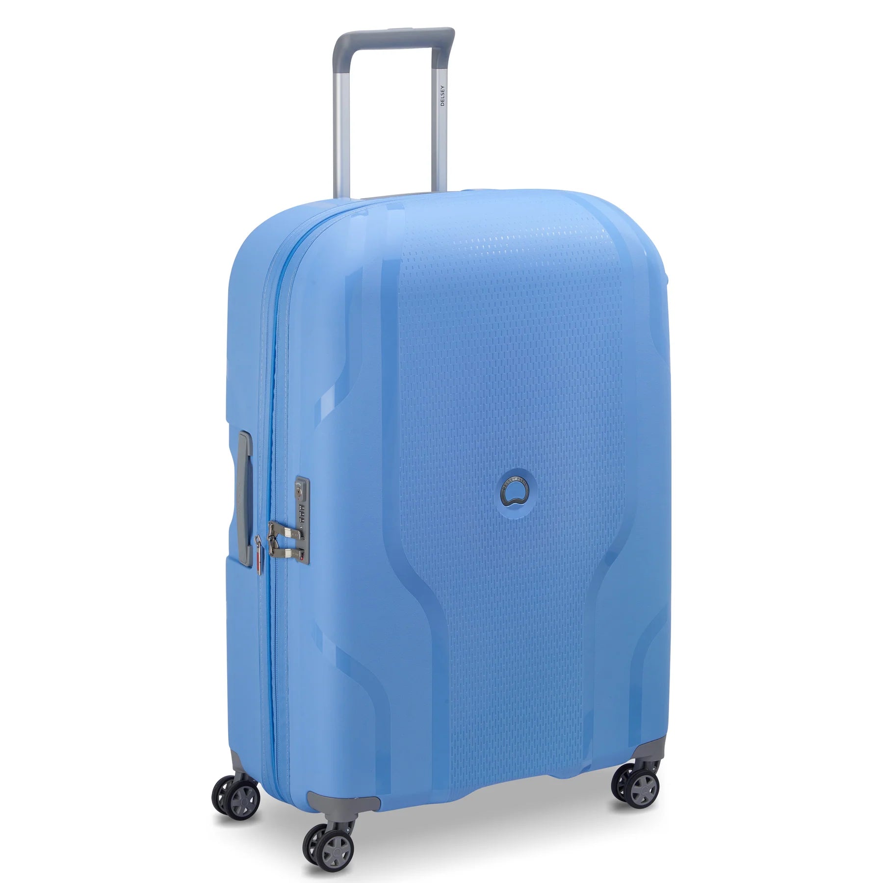 Delsey Clavel Hard Stor Utvidbar Koffert Med 4 Hjul 76 cm Lavender Blue