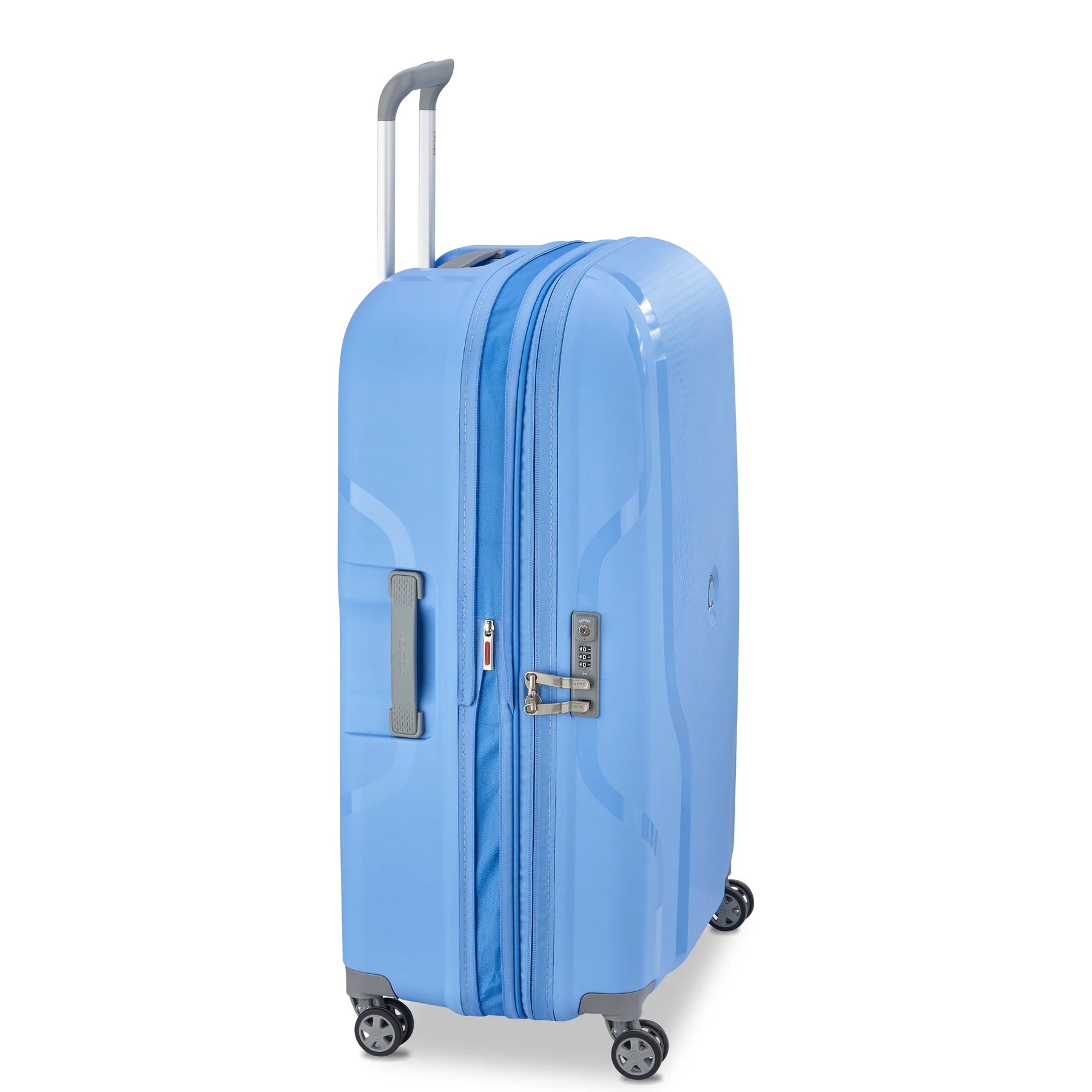 Delsey Clavel Hard Stor Utvidbar Koffert Med 4 Hjul 76 cm Lavender Blue