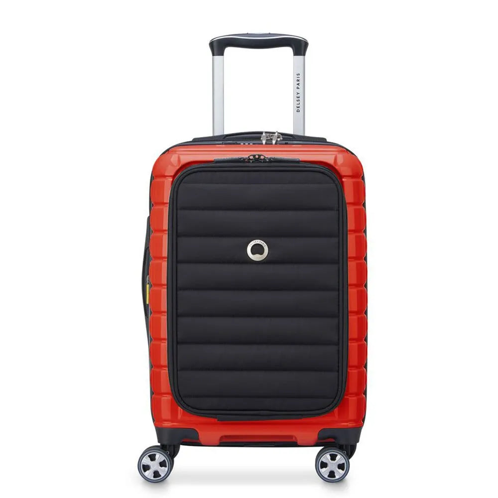 Delsey Shadow 5.0 Pc Kabinkoffert Med Svart Front Lomme 15,6" Rød