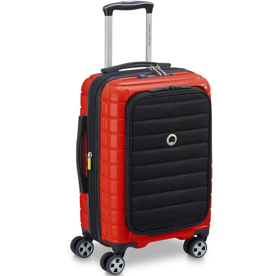 Delsey Shadow 5.0 Pc Kabinkoffert Med Svart Front Lomme 15,6" Rød