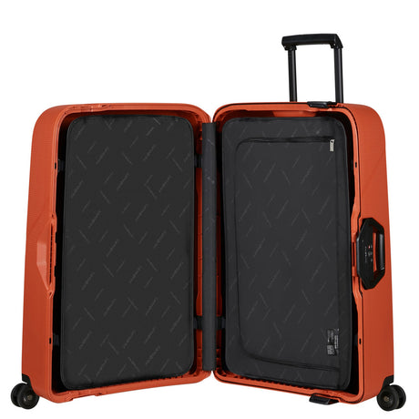 Samsonite Magnum Eco Ekstra Stor Koffert Med 4 Hjul Maple Orange