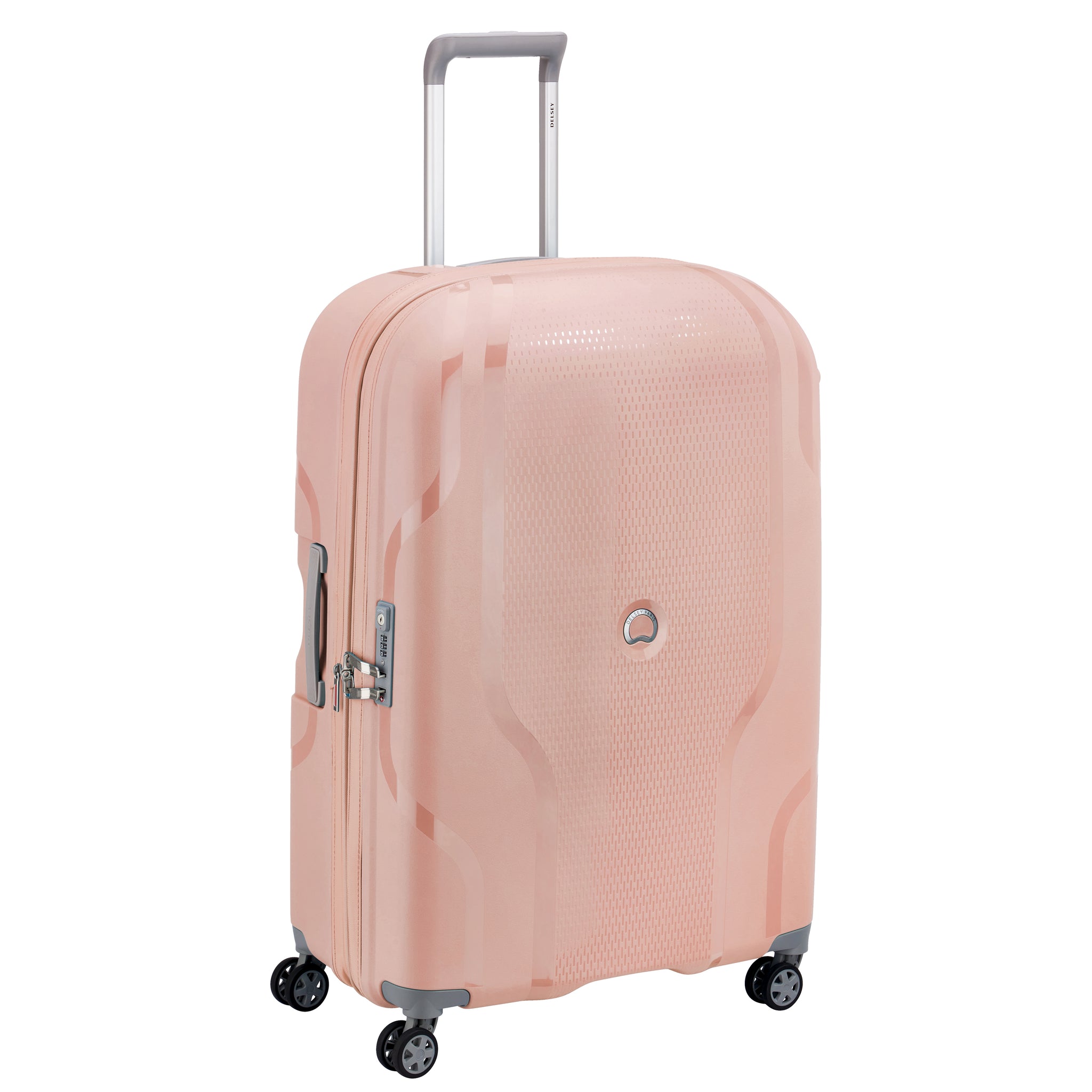 Delsey Clavel Hard Stor Utvidbar Koffert Med 4 Hjul 76 cm Rosa