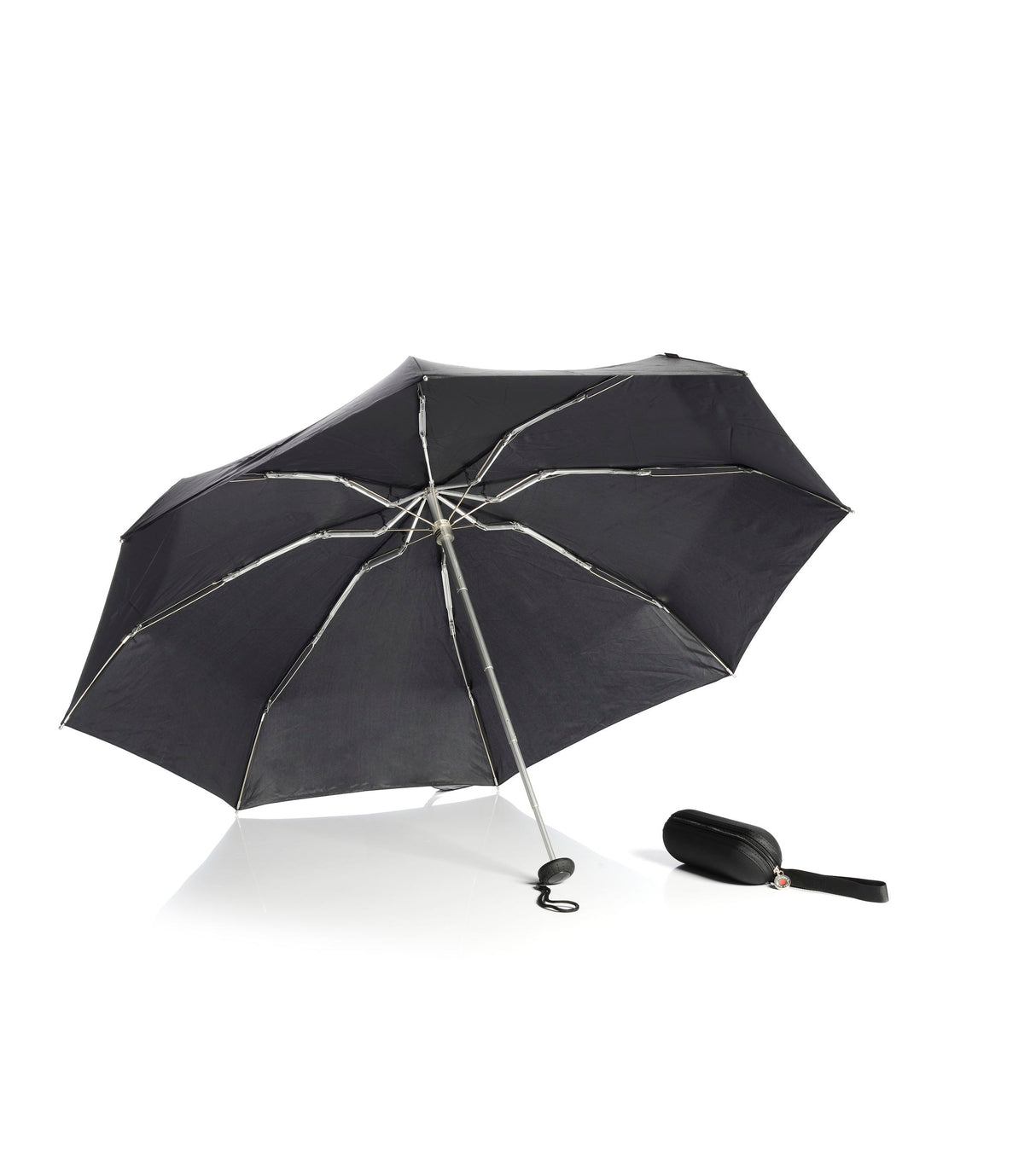 Knirps Mini Windproof Lomme Paraply Med Manuell Åpning Lukking Svart